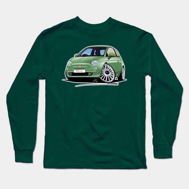 Fiat 500 Green Long Sleeve T-Shirt by y30man5